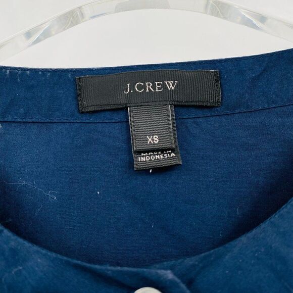 J. Crew Size XS Navy Blue & Red Eyelet Bell Sleeve Shift Dress - Picture 7 of 10